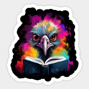 Ostrich Reads Book Sticker